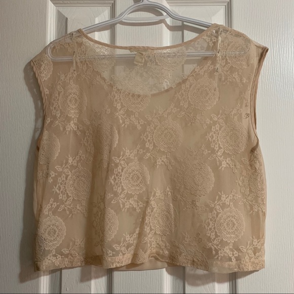 3 for $15 Forever 21 Pink Sheer Crop Top - Picture 5 of 9